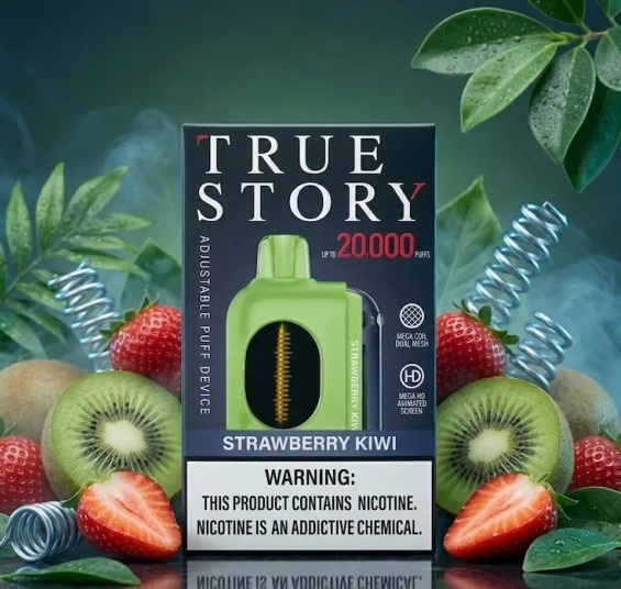 پاد یکبار مصرف مدل True Story طعم توت فرنگی کیوی 20000 پاف