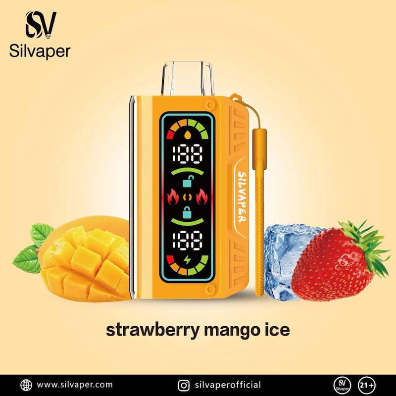 ویپ یکبارمصرف 20000 پاف انبه توت‌فرنگی یخ | Silvaper 20000 Puffs Mango