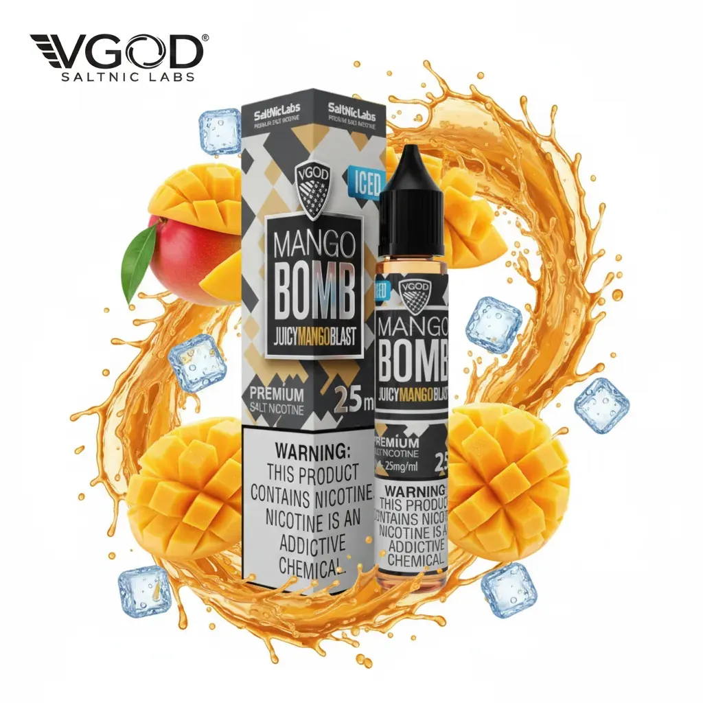 سالت ویگاد بمب انبه یخی نیکوتین25 و 50 اصلی | VGOD Iced Mango Bomb SaltNic E-Liquid